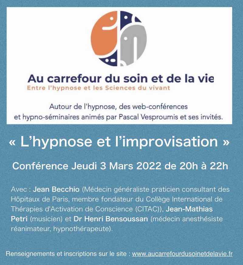 Affiche web-conférence Hypnose et improvisation